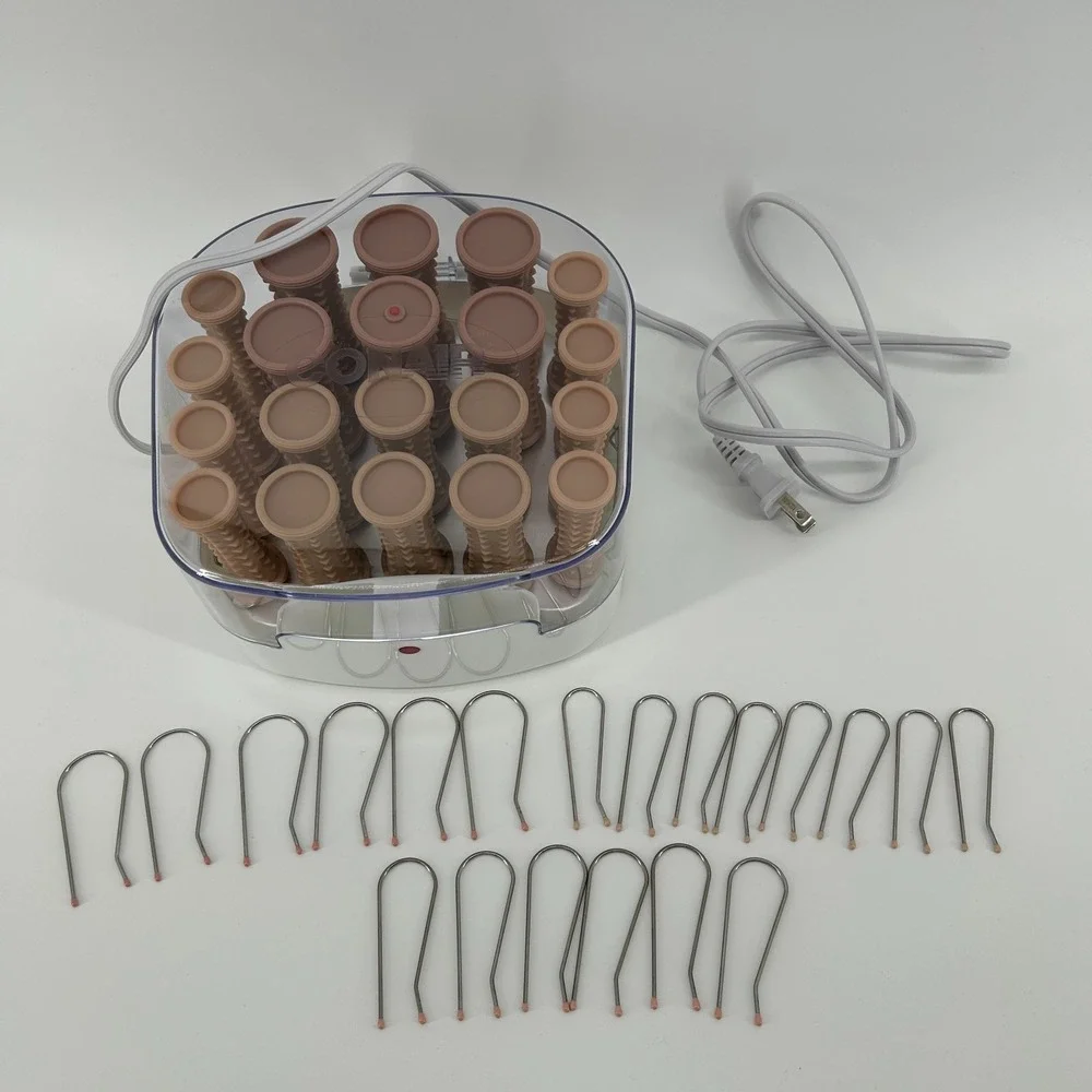 Conair HS38N Curls and Waves‎ 20 Hot Rollers with Pins EUC IN BOX TESTED WORKS